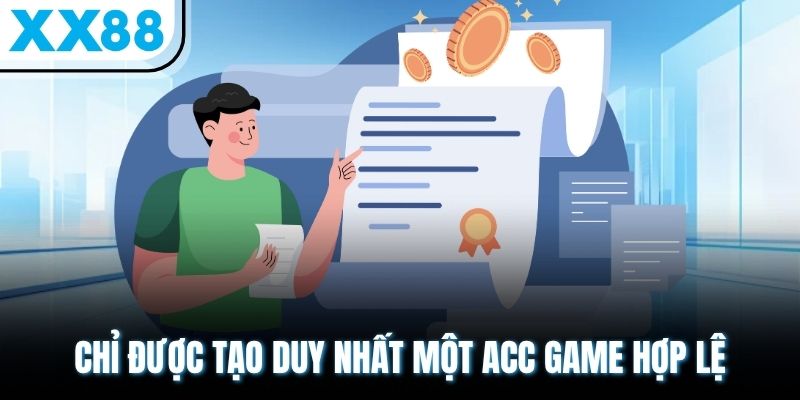 Tìm Hiểu Điều Khoản XX88 - Nắm Chắc Luật Chơi, Tận Dụng Quyền Lợi 2 Chỉ được tạo duy nhất một acc game hợp lệ